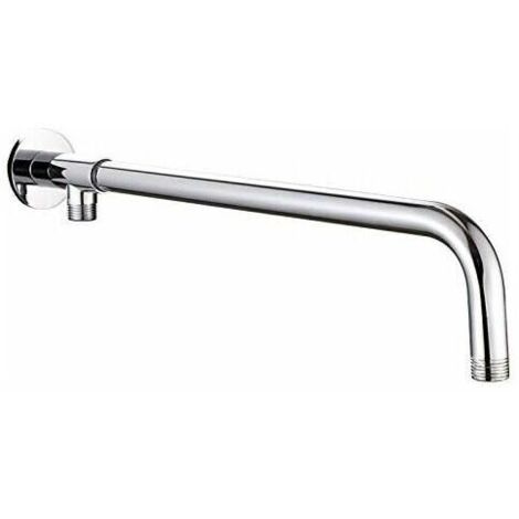 Nazalus - Oferta especial - Brazo de ducha de acero inoxidable con soporte de cobre plateado y cromo pulido para cabezal de ducha tipo lluvia - Envío a Londres