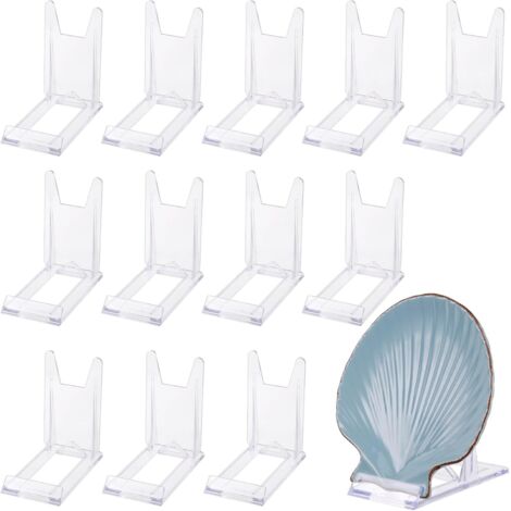 Nazalus-Sale 12 soportes de exhibición, soportes de acrílico, soportes para platos decorativos, soportes de exhibición de plástico transparente ajustables, soportes de exhibición para libros, fotos y 