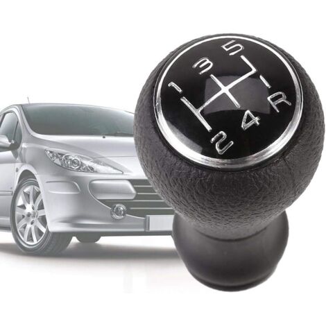 Nazalus-Sale Pomello del cambio, 5 marce manuale per Citroen C1 C3 C4 / per Peugeot 106 107 205 206 207 306 307 308 309 405 406 407 508 605 607 806 807 cromato