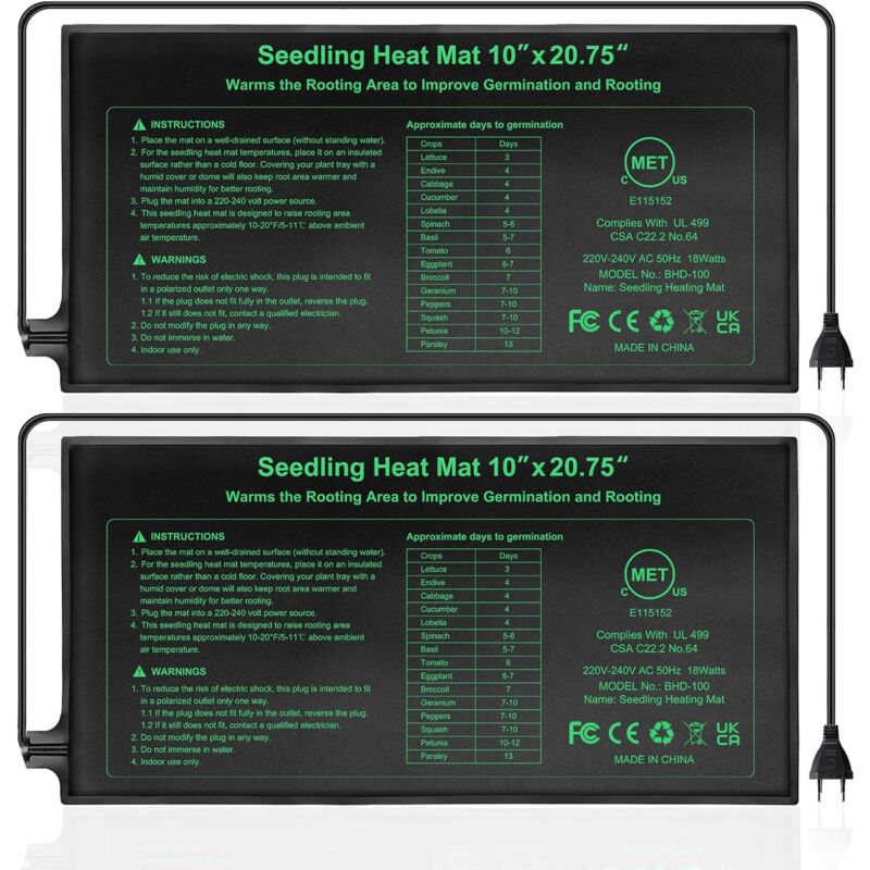 Nazalus-Vente 10 'X 20.75' Tapis Chauffant Pour Semis Coussin Chauffant Pour Serre,Tapis Chauffant Imperméable Pour La Germination Des Graines,(2