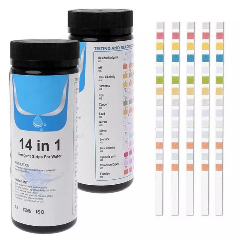 Nazalus-Vente chaude-100pcs 14-en-1 Kit de test d'eau potable Test de qualité de l'eau pour l'eau de puits et du robinet