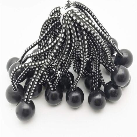 Nazalus-Vente chaude-25 Tendeur Elastique Caoutchouc Professionnel avec Boule (Noir 145 mm) pour Tentes, Bâches, Affiches. Tendeur Bâche, Sangle Élastique, Support de Bâche, Caoutchouc de Bâche, Tende