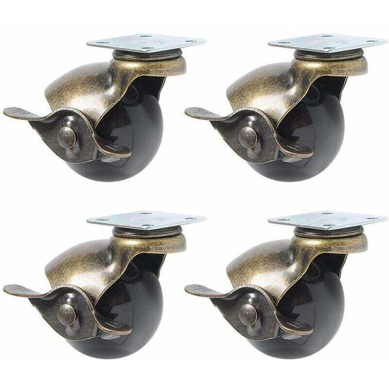Nazalus-Vente chaude-4Pcs roulette à roulettes pour pieds de meuble (1.5inch (40mm) - avec frein)