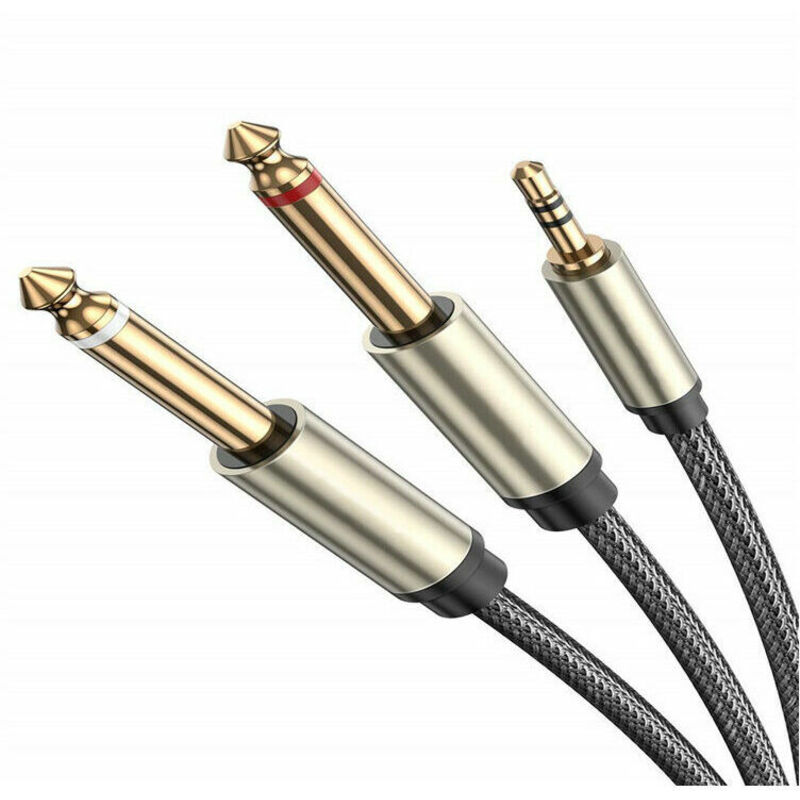 Nazalus-Vente chaude-Cable jack 6,35 mm à 3,5 mm [10M] Nylon tressé jack stéréo durable compatible avec les lecteurs DVD, pianos, amplificateurs