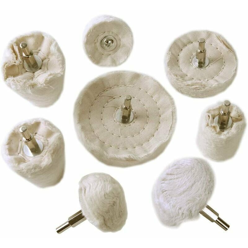 Nazalus-Vente chaude-Kit Polissage Perceuse Aluminium, Kit Polissage Aluminium Brosse Roue Polissage pour Perceuse Chrome Inox Alu Metal 8pcs