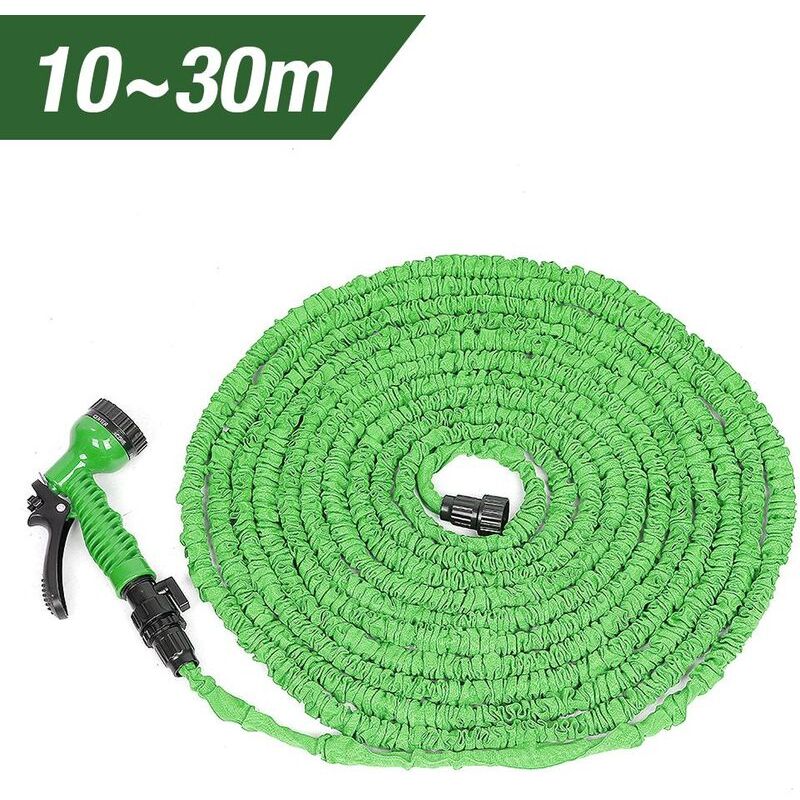 Nazalus-Vente chaude-Tuyau d'arrosage extensible vert, 10m jusqu'à 30m, pistolet et raccord fournis, 7 jets différents