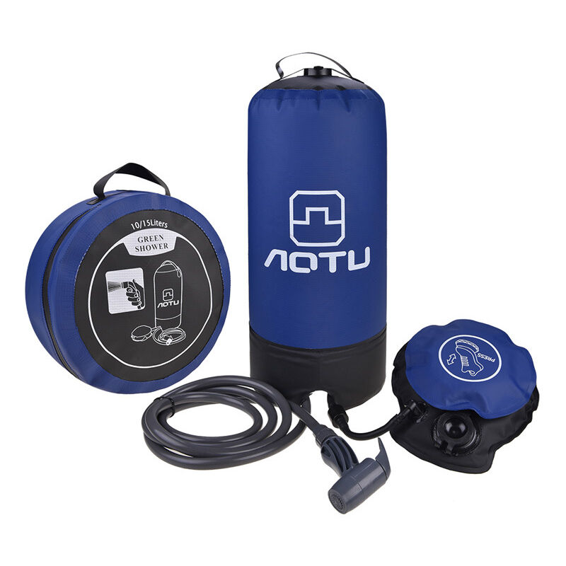Nazalus-Vente Douche de Camping11L avec Pompe à Pied, Sac de Douche Pliant Portatif Extérieur pour Douche, Douche Solaire Pression avec Embout et