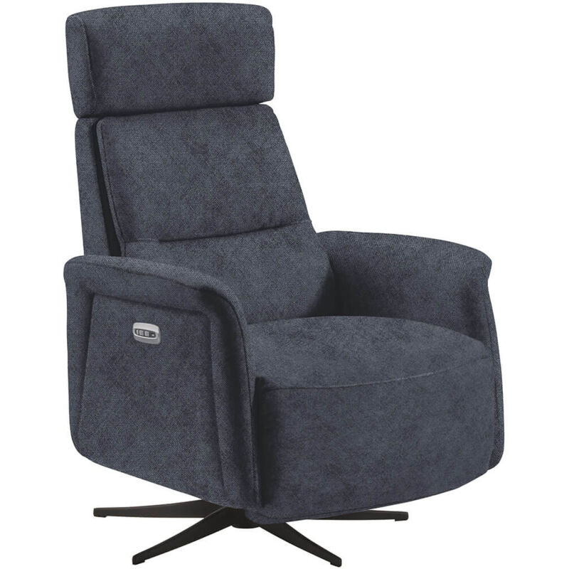 Altobuy - nazare - Fauteuil Relax Electrique Microfibre Bleu