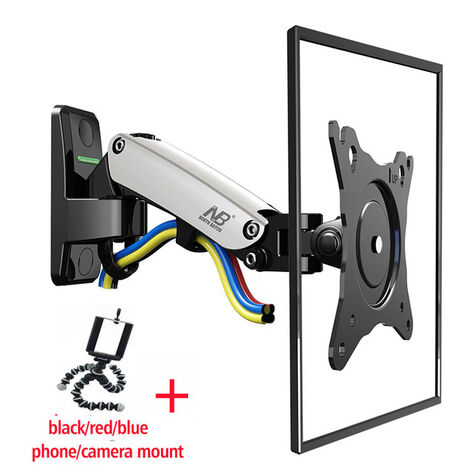 NB – support mural en aluminium GS à ressort à gaz, 17-27 pouces, rotation à 360 degrés, pour TV, écran lcd, F120,Isral,with phone mount