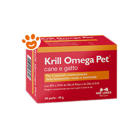 NBF Lanes Dog e Cat Krill Omega Pet  - NBF Lanes Dog e Cat Krill Omega Pet - Confezione da 60 Perle
