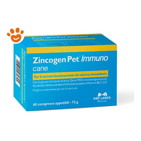 NBF Lanes Dog Zincogen Pet Immuno - NBF Lanes Dog Zincogen Pet Immuno - Confezione da 60 Compresse