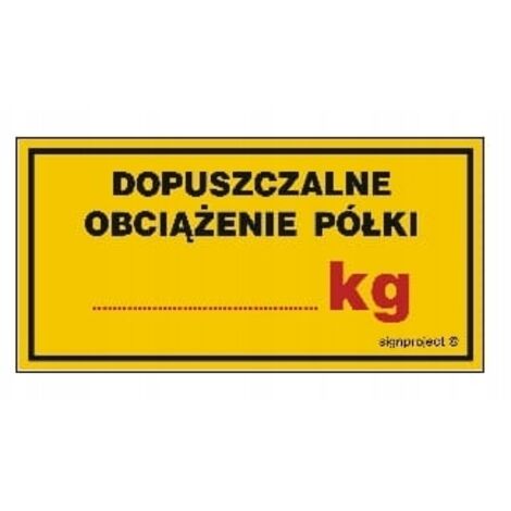 NC038 Zulässige Fachlast. Bogen 6 Aufkleber
