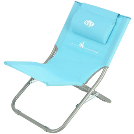 NC3136 CHAISE DE PLAGE BLEUE AVEC COUSSIN NILS CAMP
