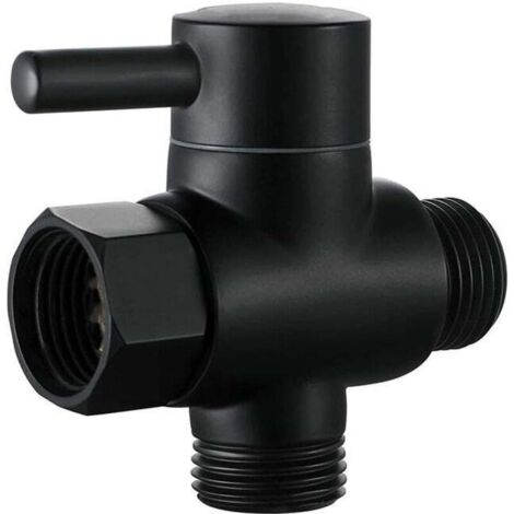 ne de coupure de la colonne de douche vanne d'arrêt 1/2 valve de pommeau de douche un t douchette pour wc (Noir)