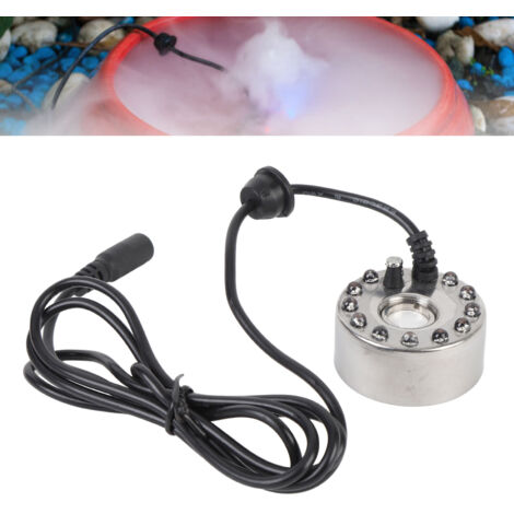 [Nebelgenerator] [Zerstäuber] 16-mm-Zink-LED-Nebelmaschine mit 12 Farben und US-Stecker für Teiche, Aquarien und Ambiente