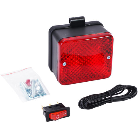 Nebelschlussleuchte 12V mit Halterung + Schalter