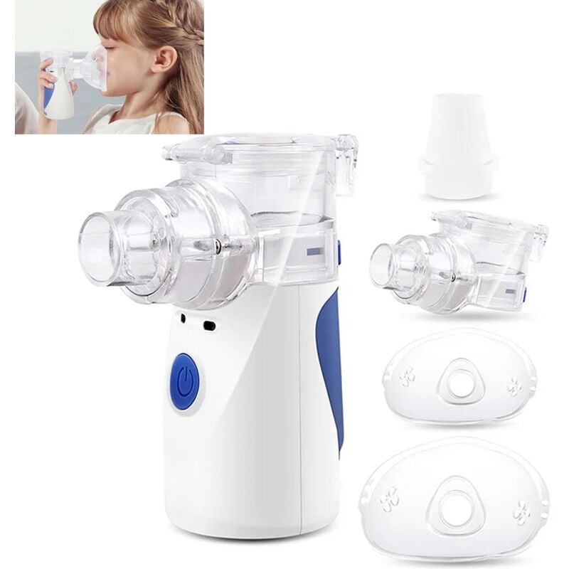 Rnemitery - Inhalateur nébuliseur pour enfants et adultes, rechargeable usb-c, avec masque et embout buccal, silencieux, portable, adapté à la maison