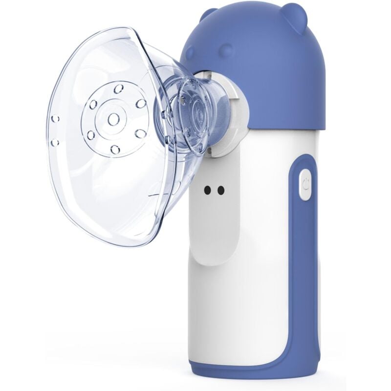 Jusch - Nébuliseur Inhalateur Portable pour Adultes et Enfants - Aérosol Ultrasonique Silencieux Rechargeable - Bleu