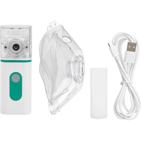 Nébuliseur Ultrasonique Portable pour Enfants et Adultes - Anti-Toux, Réduction des Glaires, Inhalateur à Mailles Micro (Vert)