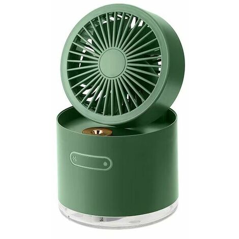 Nebulizador de ventilador de mesa, plegable, portátil, enfriador de agua, mini ventilador pequeño, máquina de aromaterapia de escritorio, enfriador de aire humidificador de chorro plegable (verde)