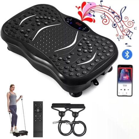 Neche Fitness Piattaforma Vibrante Vibro con Schermo LCD, Cyclette Dispositivo di Allenamento Fitness Modellante, 5 MODALITÀ Nero