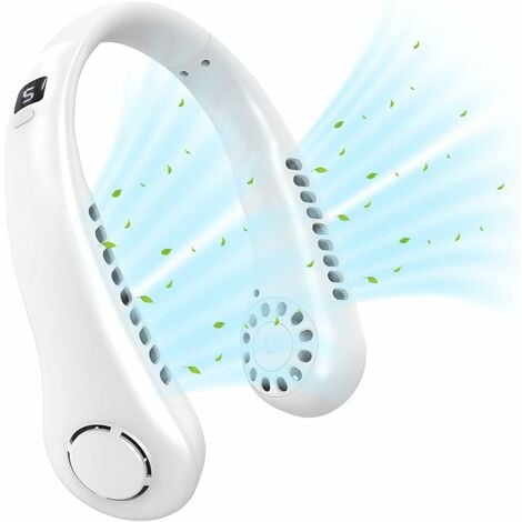 Neck Fan, Mini Neck Fan Portable Bladeless Fans,USB Rechargeable Fans, 4+1 Speeds Cooling Fan Personal Hanging Neck Fan Leafless NeckBand Fan Indoor Outdoor used for Sports Travel Office