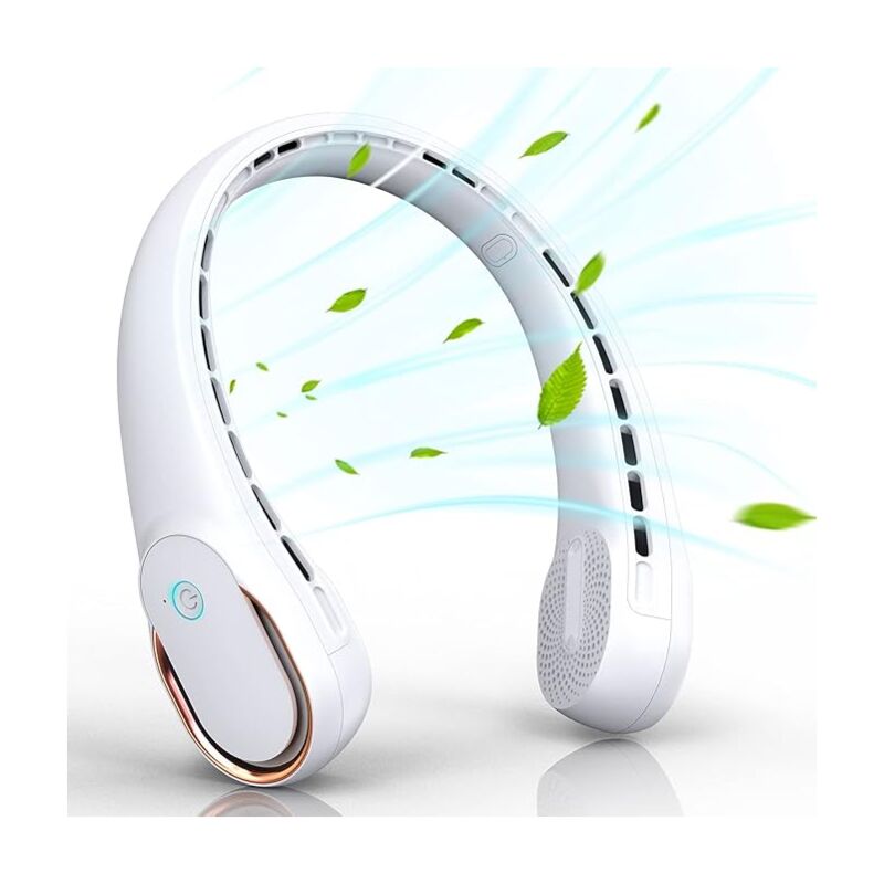 Neck Fan, Portable Fan Strong Wind, Adjustable, 360° Cooling, Super Quiet, No Blade Fan Design, No Hair Twisting, Even Air Volume On Both Sides,