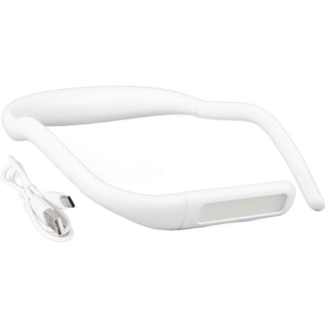 Neck Reading Light Color Brightness Adjustable Flexible Hands Free LED Book Light for Camping Repairing White