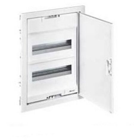 NEDBOX Schalttafel mit extra flacher Metalltür 1 Reihe à 12 + 2 mod. LEGRAND 001531