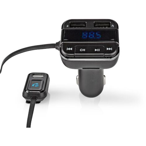 Nedis 43x38x75mm negro coche bluetooth transmisor fm - catr123bk