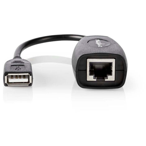 Nedis Aktive USB-Kabel / USB 1.1 / USB-A Stecker / RJ45 Buchse / 12 Mbps / 0.20 m / Rund / Vernickelt / PVC / Kupfer / Box
