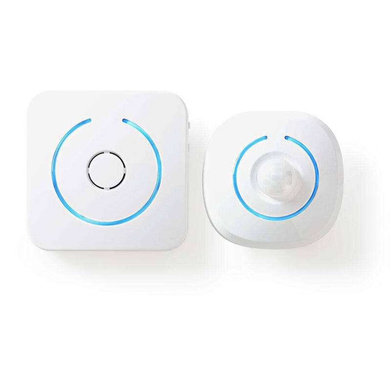 Allarme rilevatore di movimento alimentazione a batteria 6x aalr6 85 db portata del rilevatore 6 m parete blu bianco