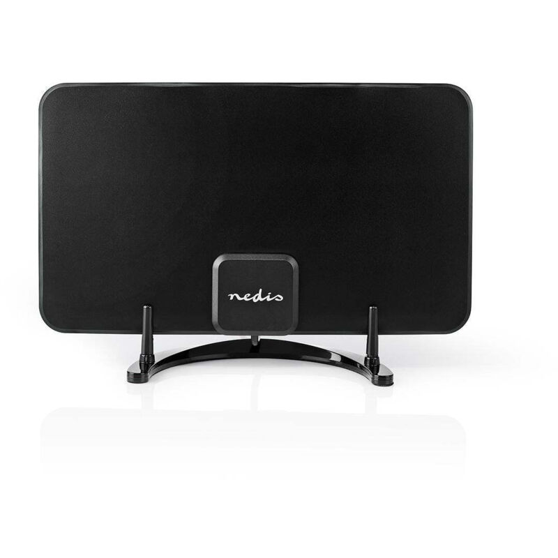 Antenne hdtv d'int&eacute;rieur 0 - 25 km gain de 26 db fm/vhf/uhf noire