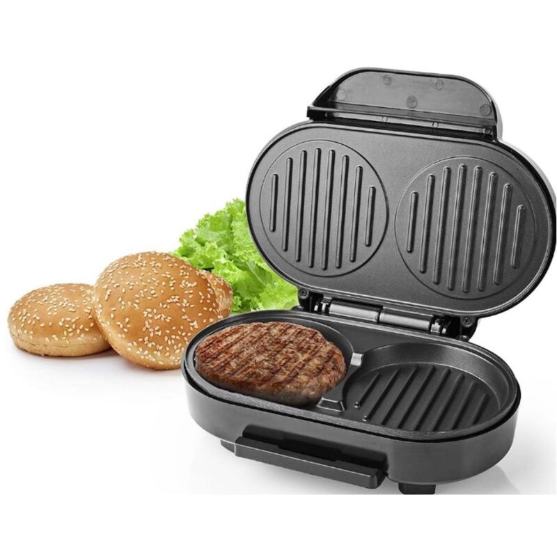 Appareil à Hamburger électrique 1000W 10.5Cm Revêtement anti adhésif NEDIS