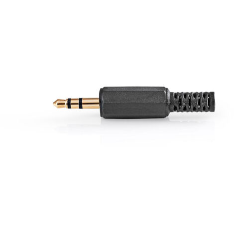 Nedis Audio-Anschluss / Gerade / Stecker / Vergoldet / Lötung / Kabeleingangsdurchmesser: 4.0 mm / PVC / Gold / Schwarz / 25 Stück / Umschlag