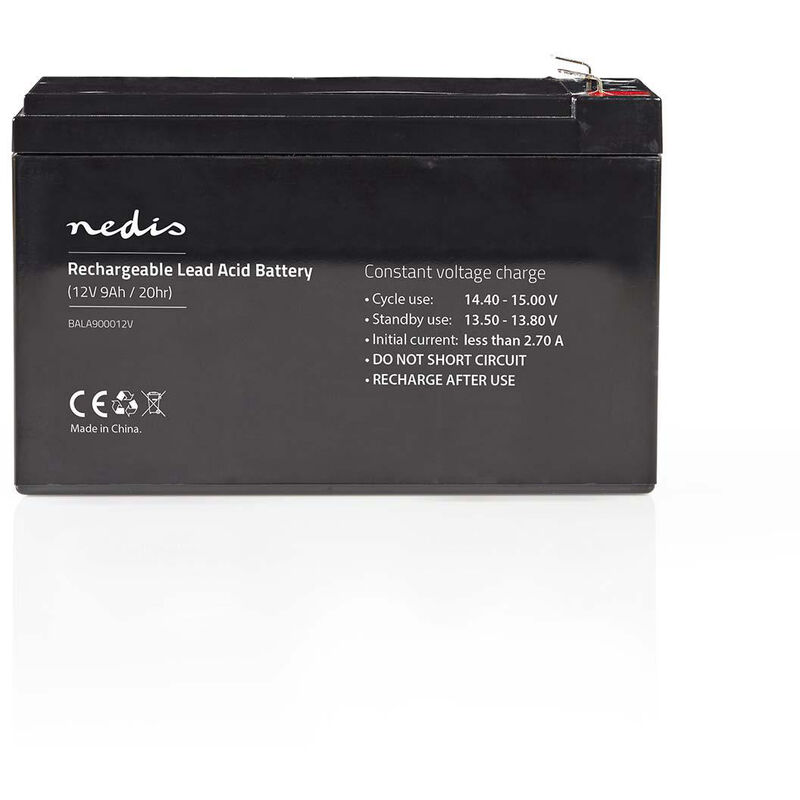 

Nedis Batería Recargable de Plomo-Ácido de 12 V | 9000 mAh | 150 x 65 x 95 mm NE550677738