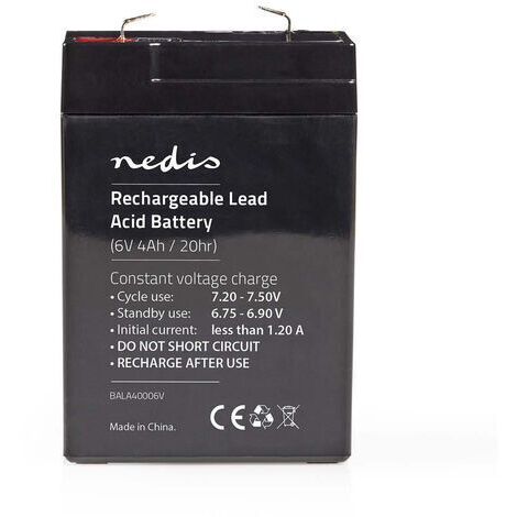 Nedis Batería Recargable de Plomo-Ácido de 6 V | 4500 mAh | 70 x 47 x 101 mm NE550677750