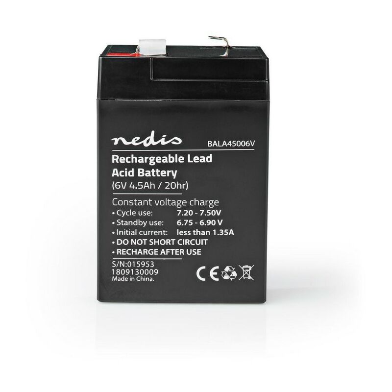 Nedis - Batterie au Plomb-acide 6 v 4500 mAh 70 x 47 x 101 mm