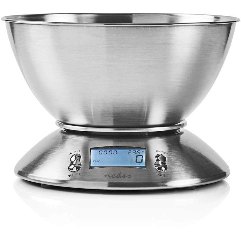 Image of Bilancia da cucina Bilancia digitale da cucina - Max. 5 kg - Display lcd luminoso - Termometro e allarme - Facile da pulire - Acciaio inossidabile