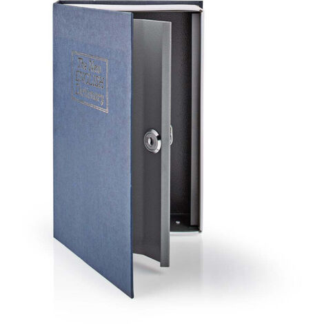 Nedis Buch Tresor mit realistischem Design Silber Blau