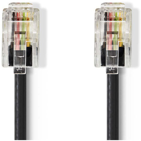 Nedis Cable de Telecomunicaciones  RJ10 Macho - RJ10 Macho  5,0 m  Negro NE550685031