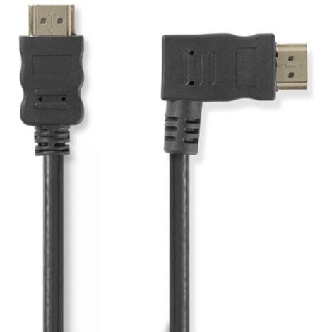 Nedis Câble HDMI coudé à gauche haute vitesse avec Ethernet Noir