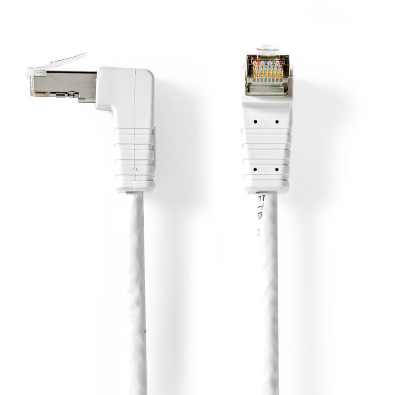 Nedis - Câble Réseau CAT6 f/utp RJ45 Mâle vers RJ45 mâle coudé 5,00 m Bl