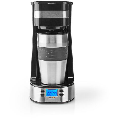 Nedis Cafetera de Una Taza  Taza Portátil de Doble Pared  0,42 L  Temporizador NE550718476