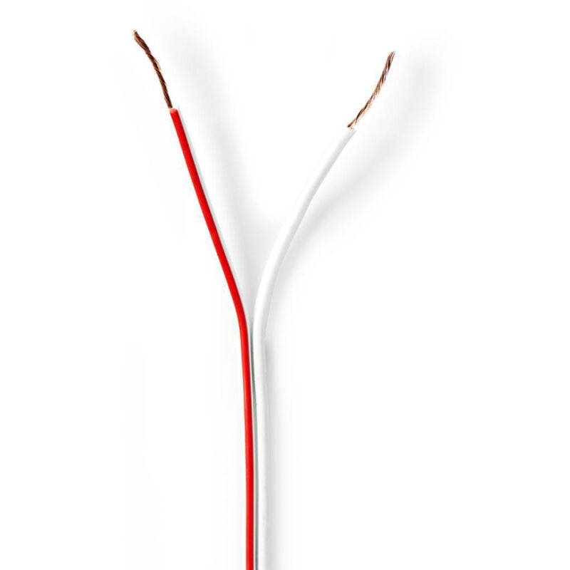 Nedis - Câble d'enceinte CAGW0500WT1000 2x 0,50 mm2 100 m Emballage en feuille Blanc