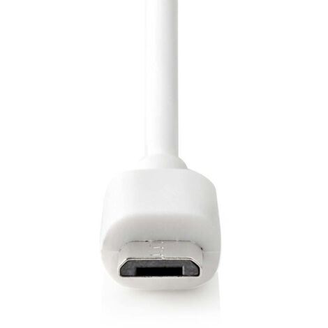 Nedis car charger 2.4a w/wire micro usb white ccham240awt