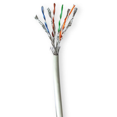 Nedis CAT7-Netzwerkkabel-Rolle / Solid / S/FTP / Reines Kupfer / 305 m / Innen / Rund / LSZH / Grau / Pull Box - ausziehbar