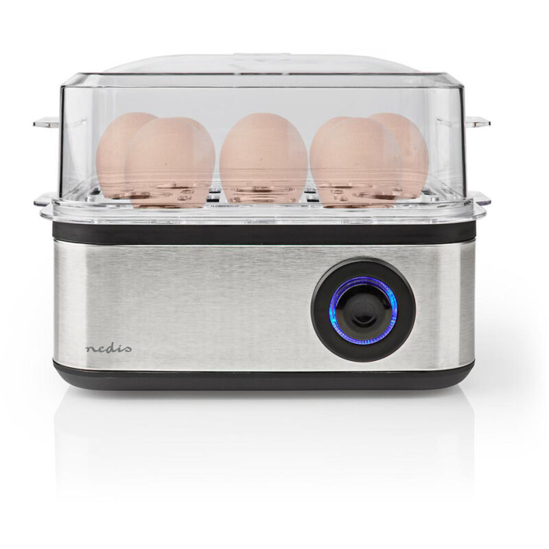 Nedis - Cuiseur à oeufs électrique 500W Gris Inox / Noir Capacité 8 oeufs