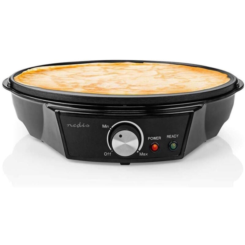 Crêpière électrique 1200W Ø30 cm Machine à crêpes Métal revêtement anti-adhésif Nedis