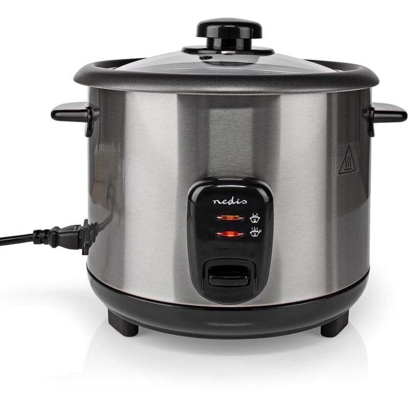 Nedis - Cuiseur à Riz 1.5 Litres 500W Bol amovible Acier inoxydable anti-adhésif